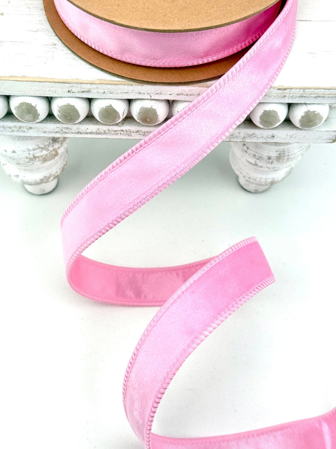Light Pink Reversible Velvet Wired Ribbon - 1" - Greenery MarketWired Ribbon7115W-123-25E