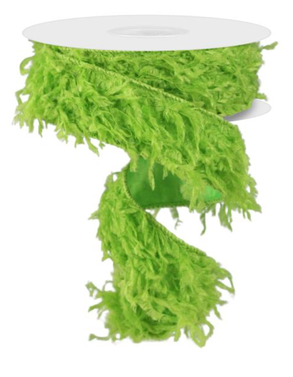 Lime green furry wired ribbon, 1.5” - Greenery MarketWired ribbonRN588409