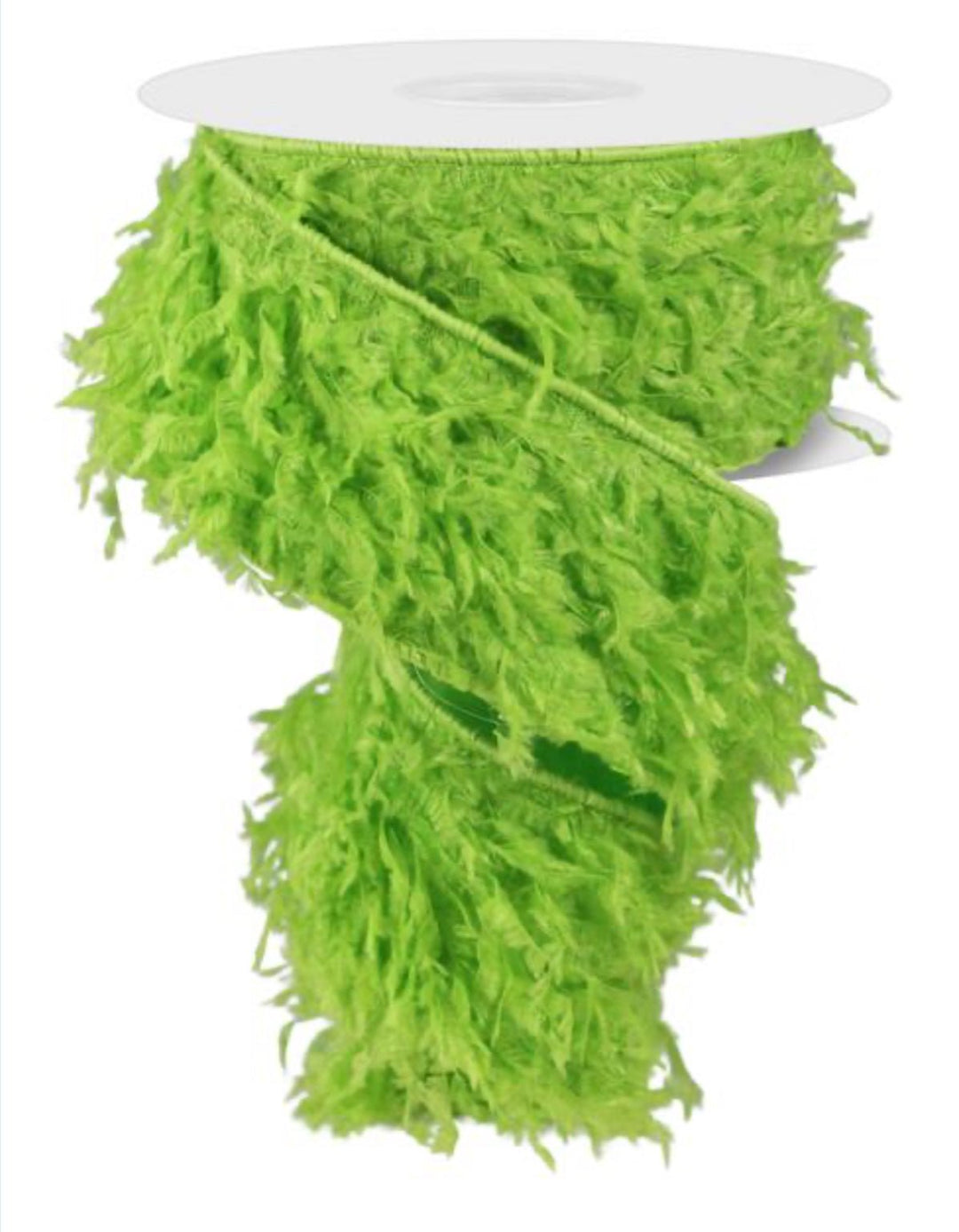 Lime green furry wired ribbon, 2.5” - Greenery MarketWired ribbonRN588509