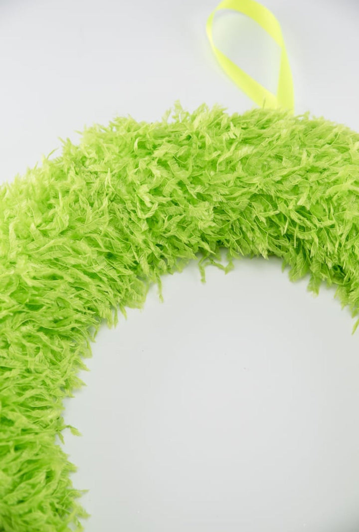 Lime green furry wreath - 18” - Greenery MarketWreath & Floral FramesXW219170