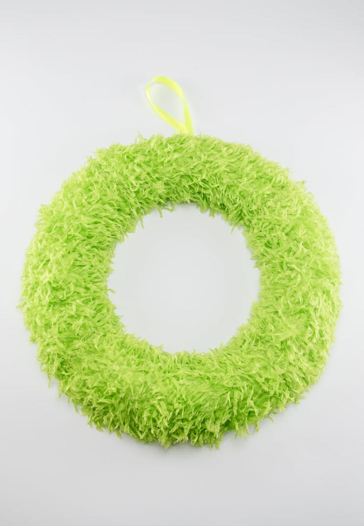 Lime green furry wreath - 18” - Greenery MarketWreath & Floral FramesXW219170