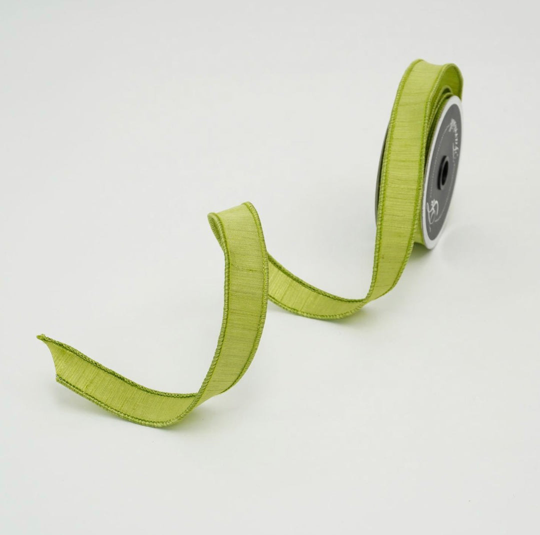 Lime green shabby silk 1” farrisilk wired ribbon - Greenery MarketRibbons & TrimRK114 - 61