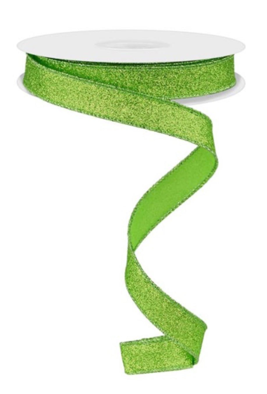 Lime Green shimmer 5/8” skinny wired ribbon - Greenery MarketRibbons & TrimRGF1089E9