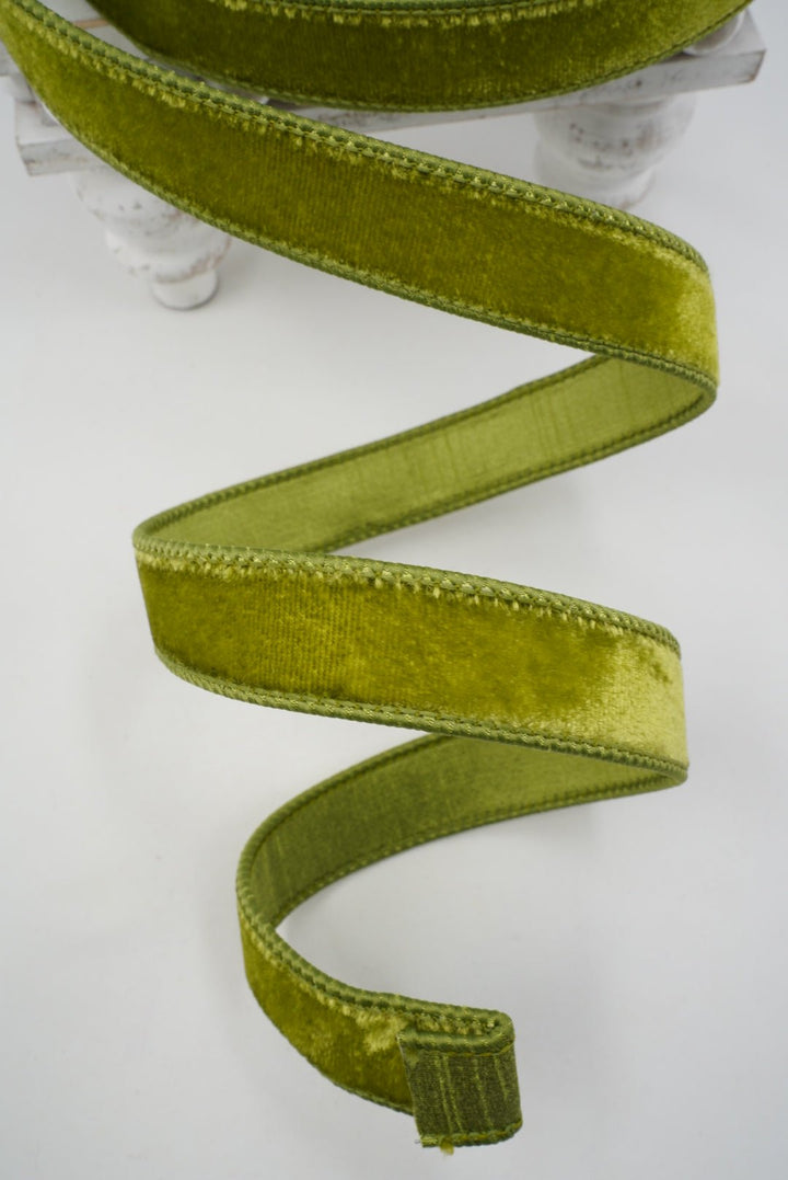 Lime Velvet Farrisilk Wired Ribbon - 1" - Greenery MarketRG008-61