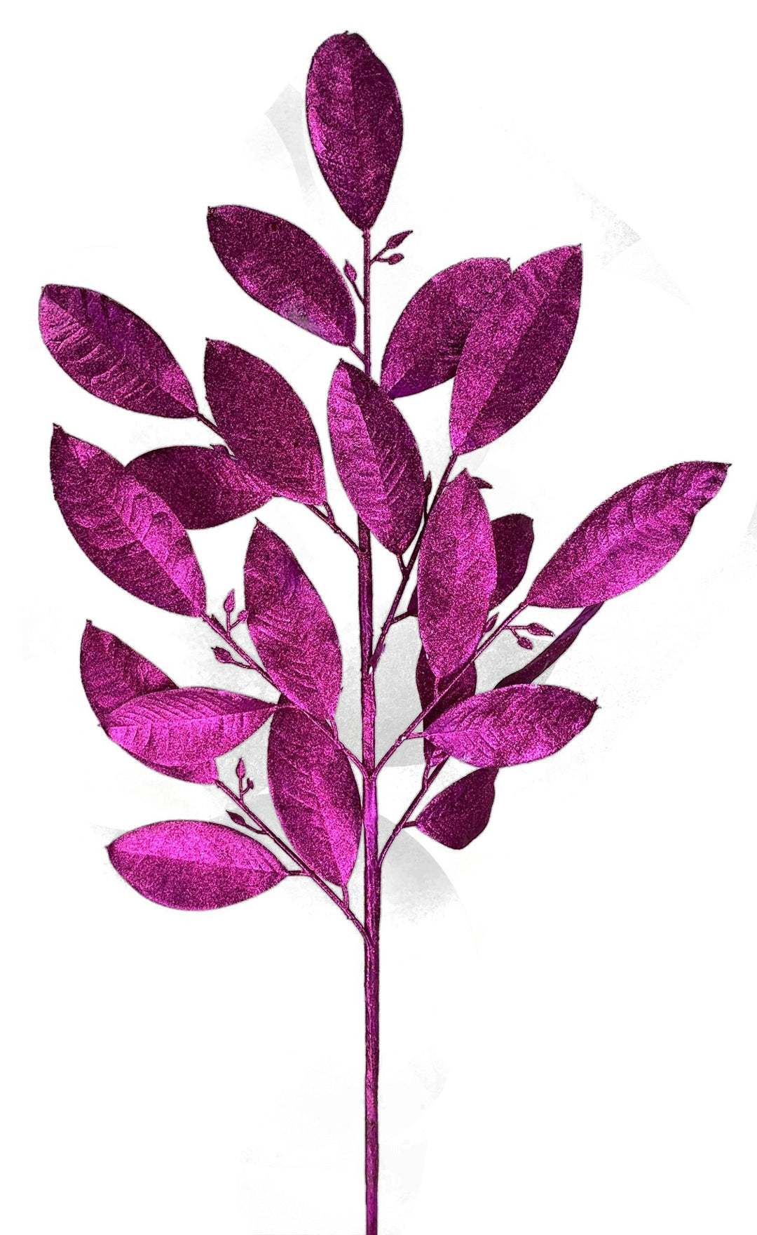 Magenta Glitter Leaves Spray - Greenery MarketWreath attachments86008BT