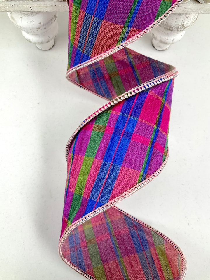 Magenta Plaid, 2.5" wired ribbon - Greenery Marketwired ribbon94324W-952-40F
