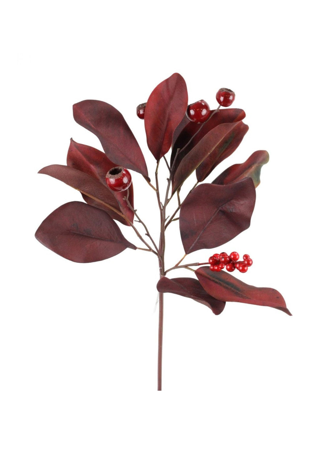 Magnolia and crabapple leaves spray - burgundy - Greenery Market215510