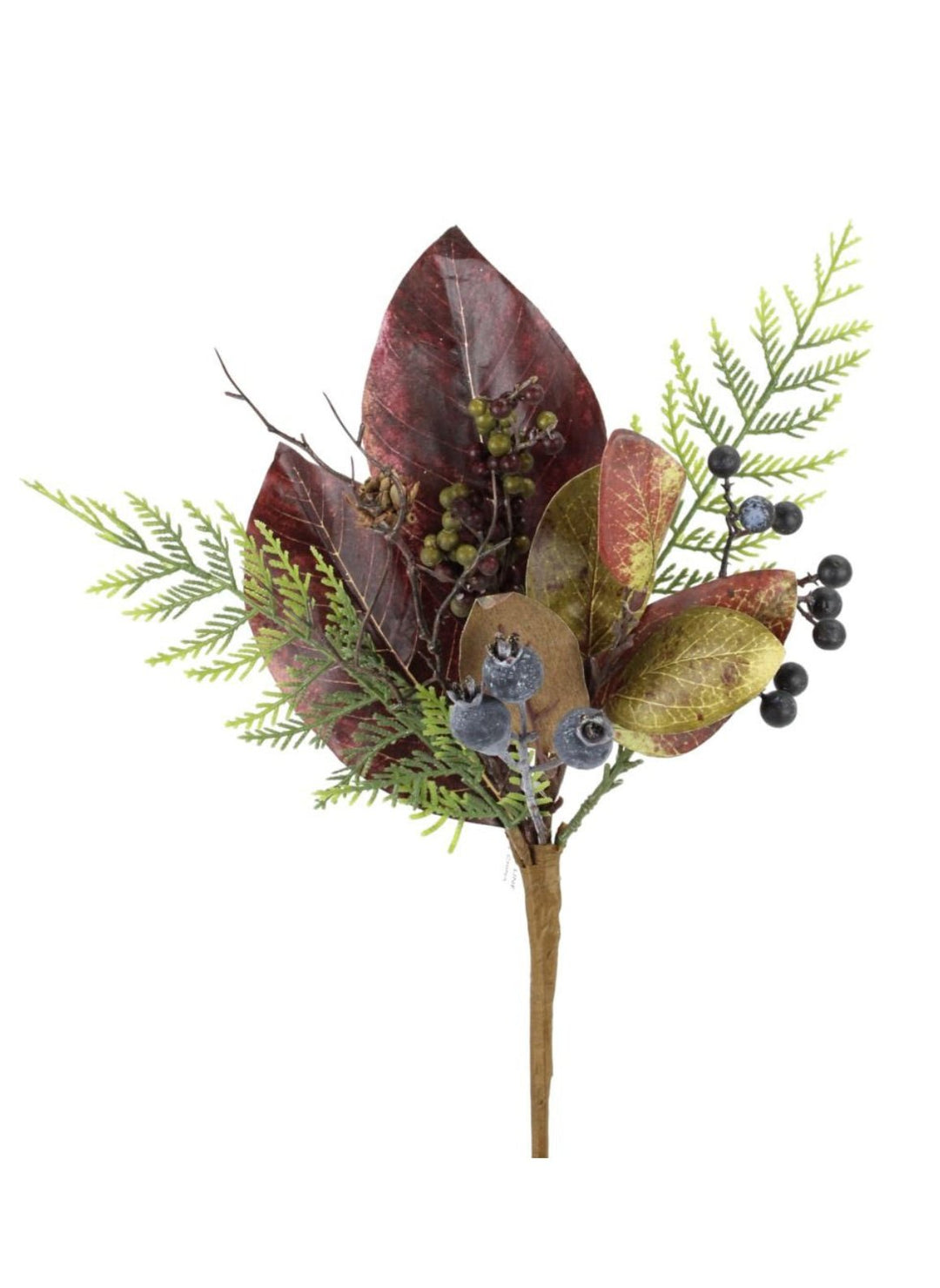 Magnolia leaves and berries - wine - Greenery MarketArtificial Flora228852