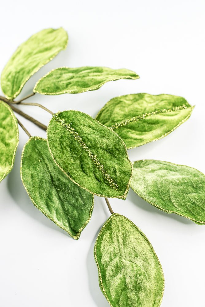 Magnolia leaves velvet spray - bright green - Greenery MarketXF651 - G