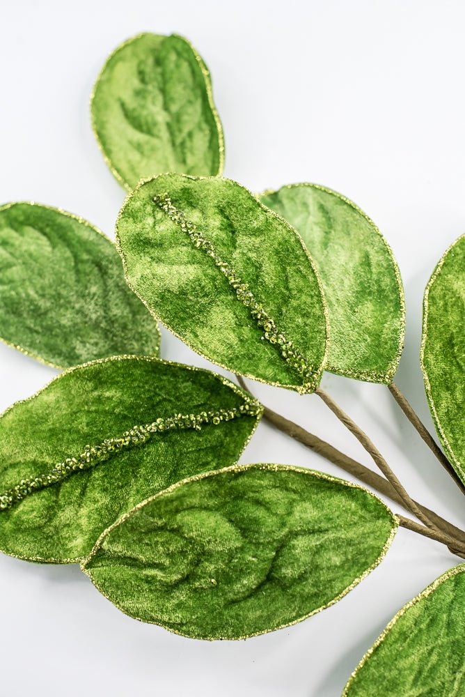 Magnolia leaves velvet spray - bright green - Greenery MarketXF651 - G