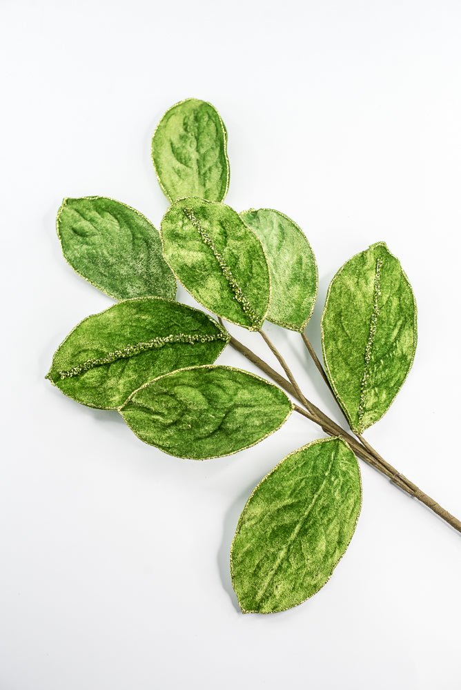 Magnolia leaves velvet spray - bright green - Greenery MarketXF651 - G