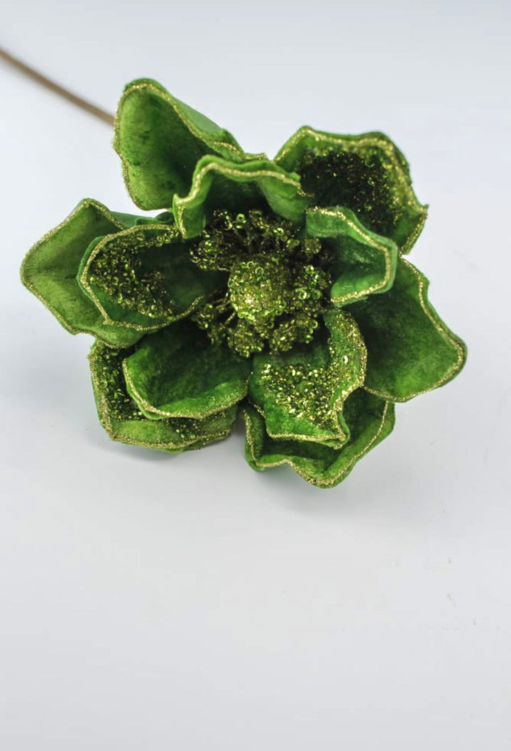 Magnolia velvet sequins stem - bright green - Greenery MarketXF650 - G