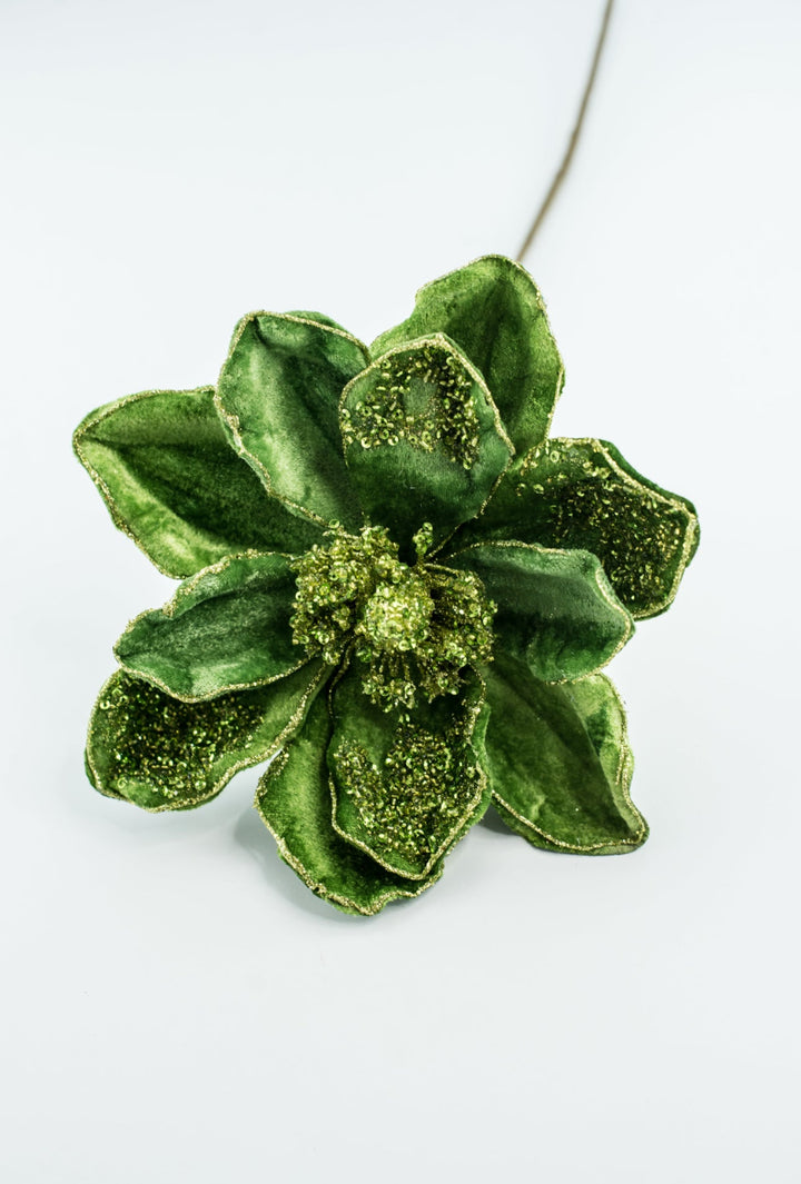 Magnolia velvet sequins stem - bright green - Greenery MarketXF650 - G