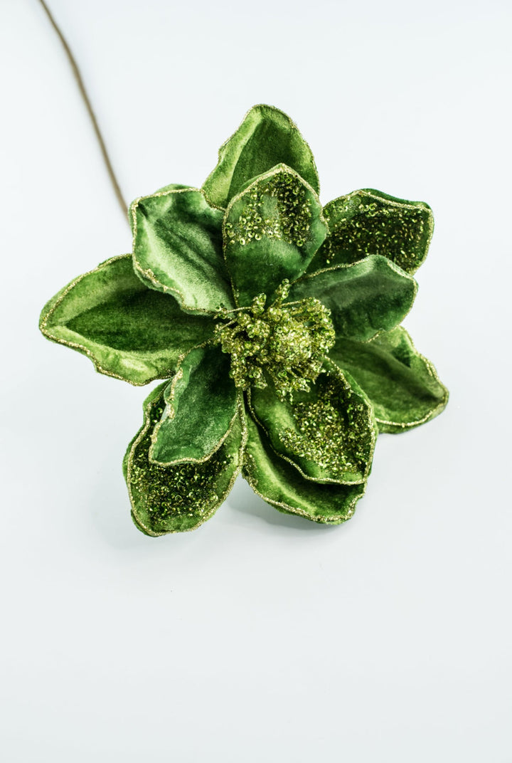 Magnolia velvet sequins stem - bright green - Greenery MarketXF650 - G