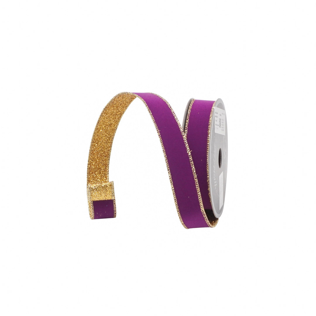 Mardi Gras Gold Gleam Farrisilk Wired Ribbon - 1" - Greenery MarketRS203 - 58