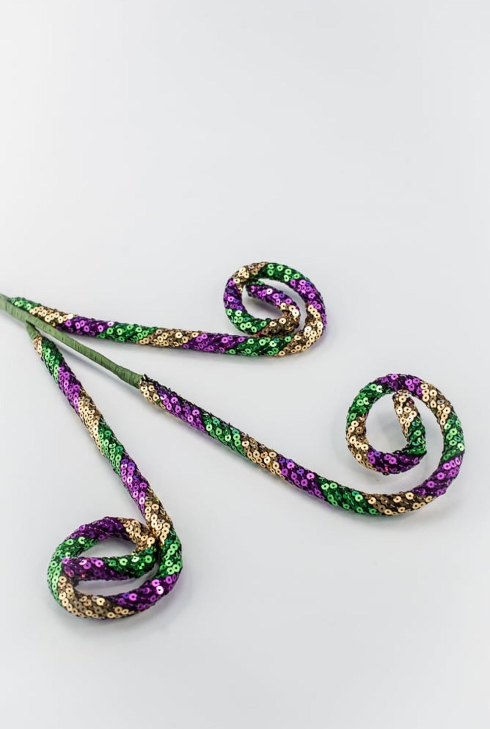 Mardi Gras Gold, Green, And Purple Sequin Spiral Curly - Greenery Market40354-GOLDGNPU