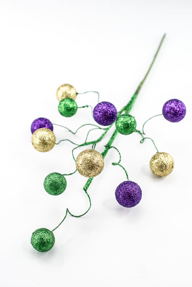 Mardi-Gras Multicolored Ball Spray - Greenery Market63485MG
