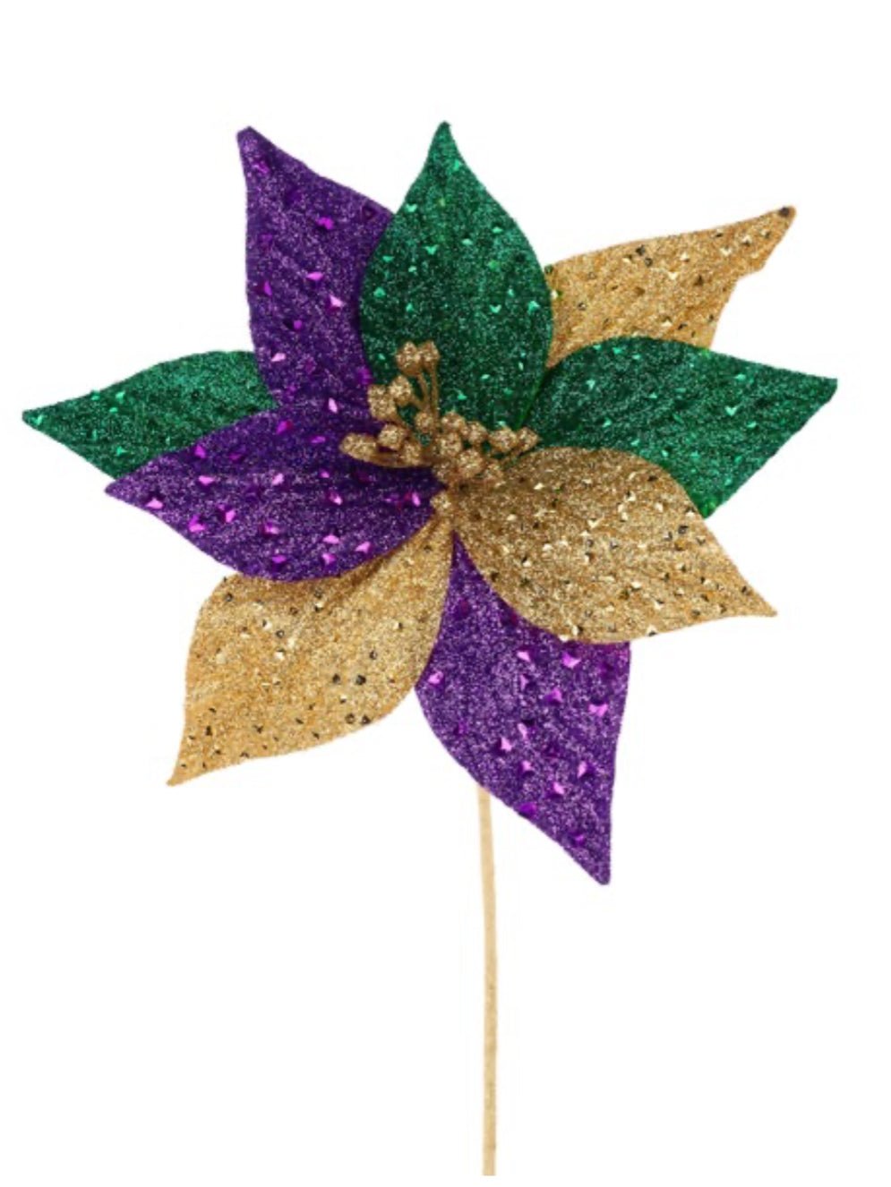 Mardi Gras poinsettia with glitter - Greenery MarketPicksHG3268