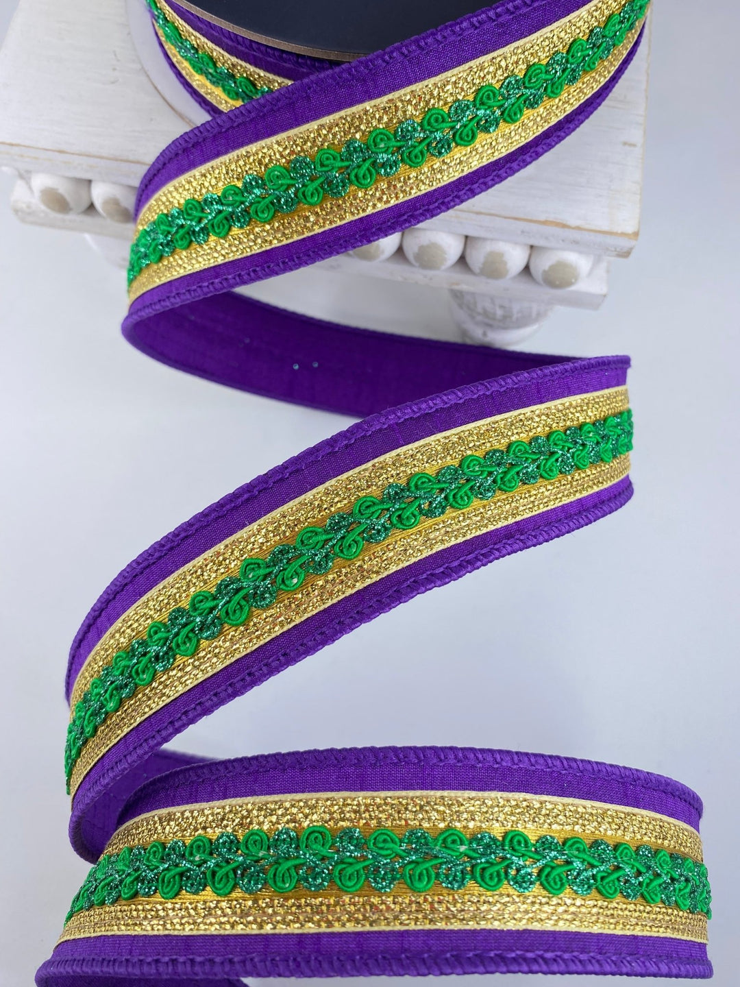 Mardi Gras Swirl Purple, Farrisilk 1.5” Wired Ribbon - Greenery MarketRibbons & TrimSR112 - 58