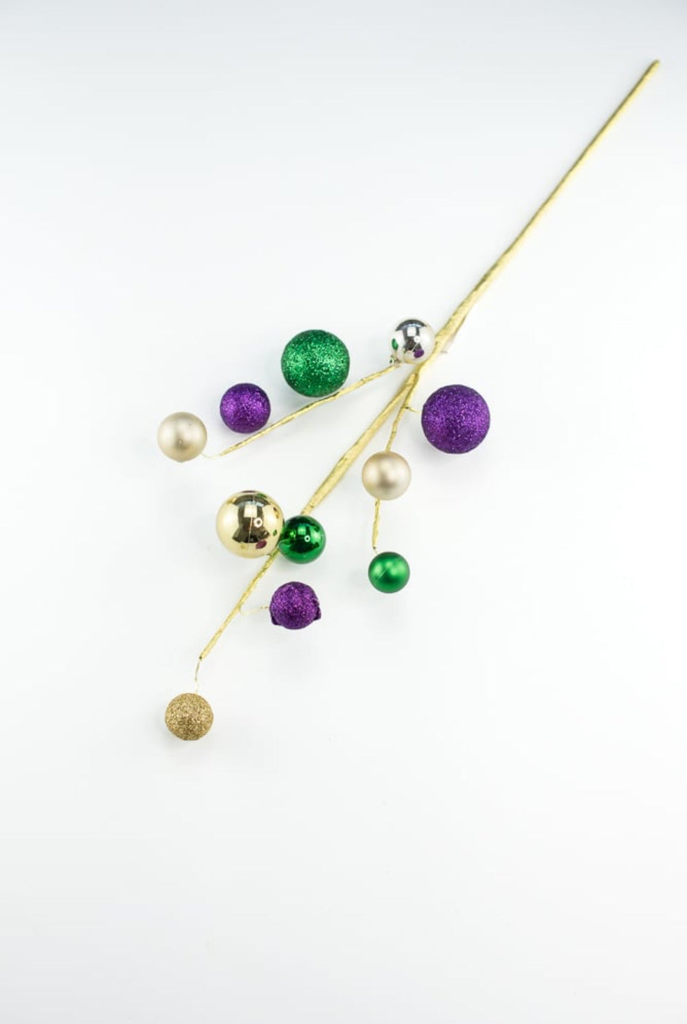 Mardi Gras wired ball ornament spray - Greenery MarketHalloweenHG3217