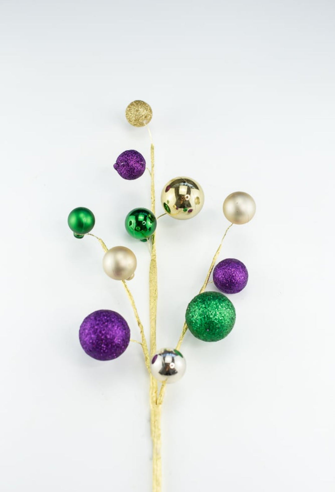 Mardi Gras wired ball ornament spray - Greenery MarketHalloweenHG3217