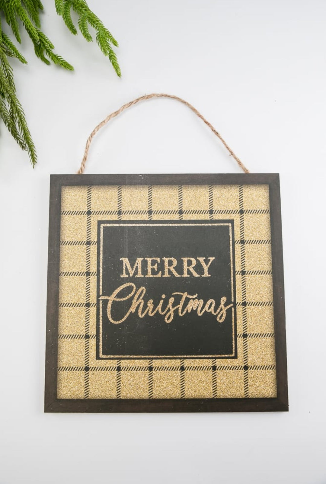 Merry Christmas sign 10” square - Greenery Marketsigns for wreathsAP7875