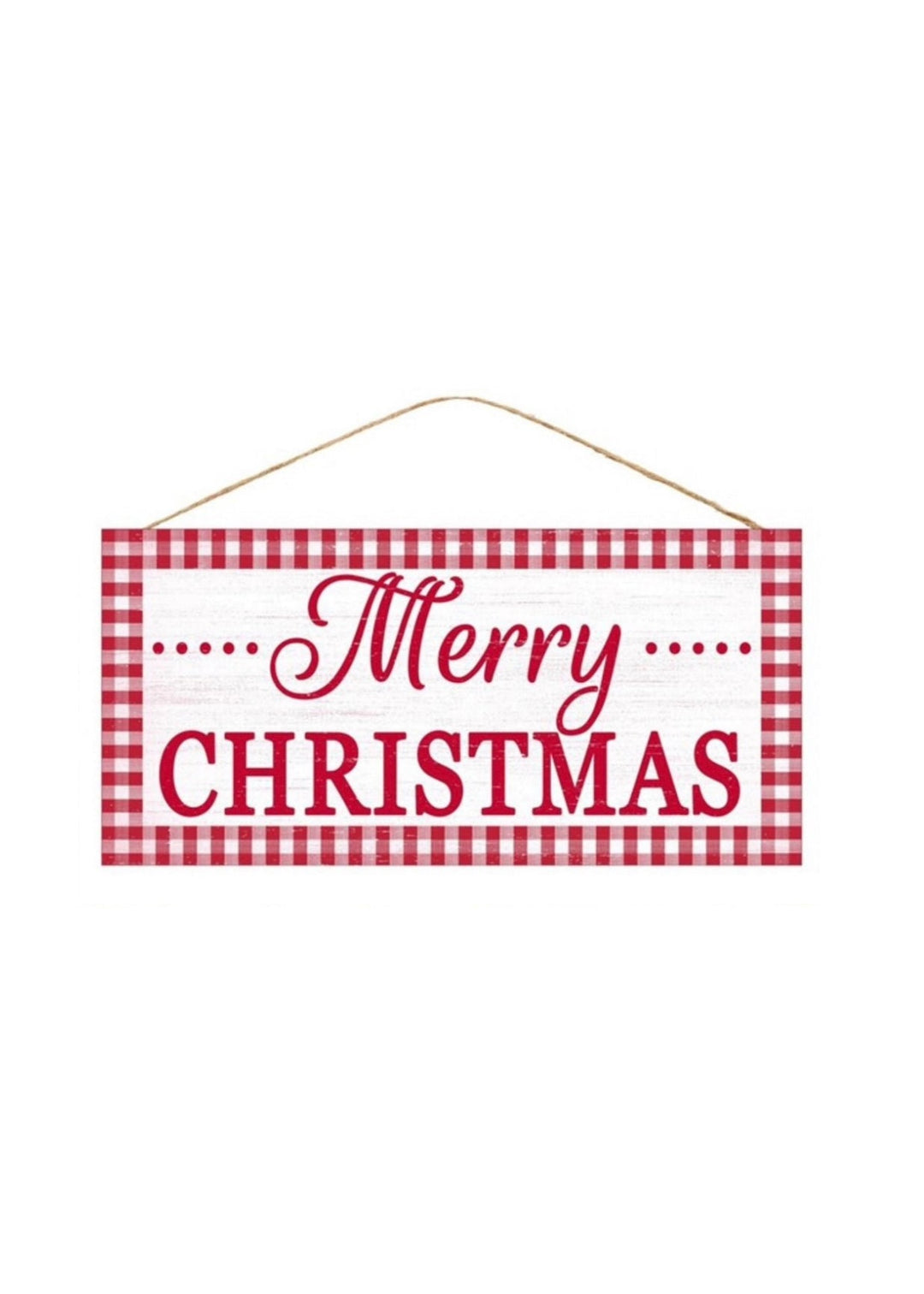 Merry Christmas sign - red plaid - Greenery Marketsigns for wreathsAp8597