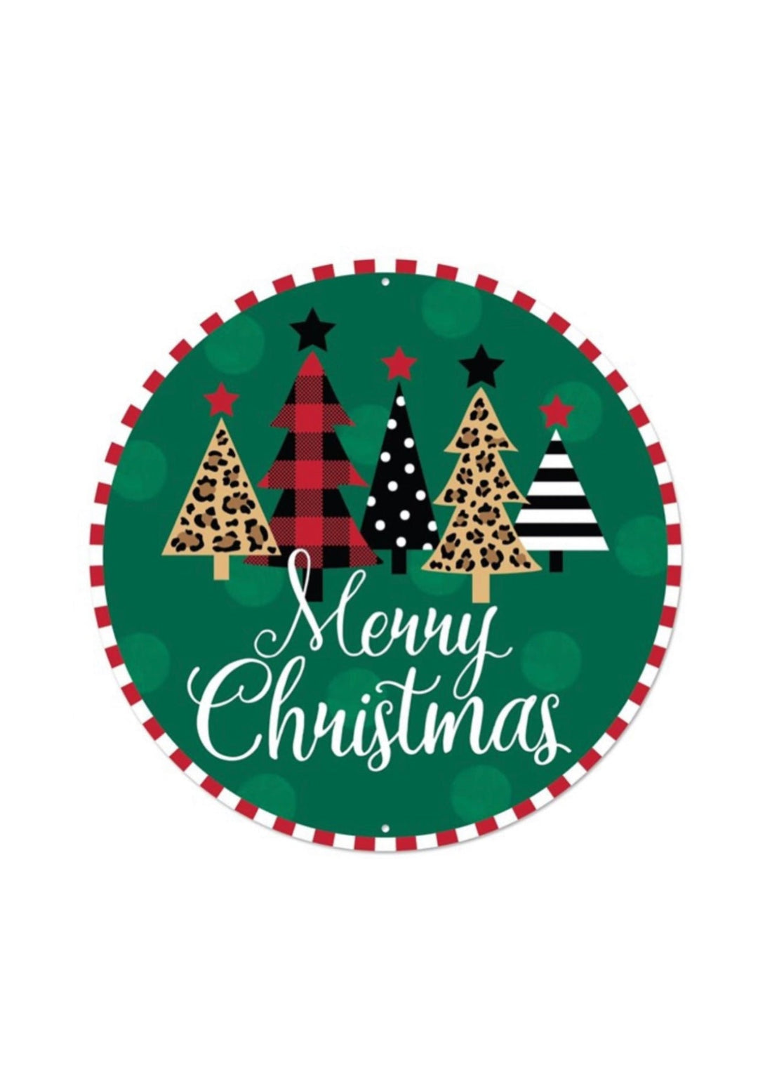 Merry Christmas Tree metal round 12” sign - Greenery MarketSeasonal & Holiday DecorationsMD0745