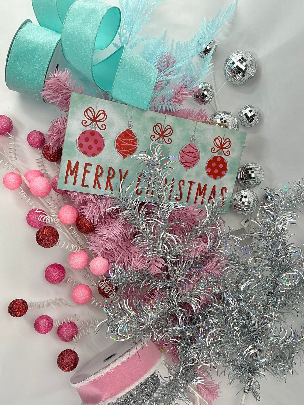 Merry Christmas whimsical disco ball bundle - discounted bundle - Greenery MarketPinksilverdisco