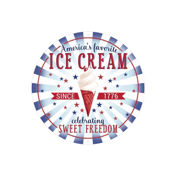 Metal America's Ice Cream Sign - 8" - Greenery MarketsignsMD1509
