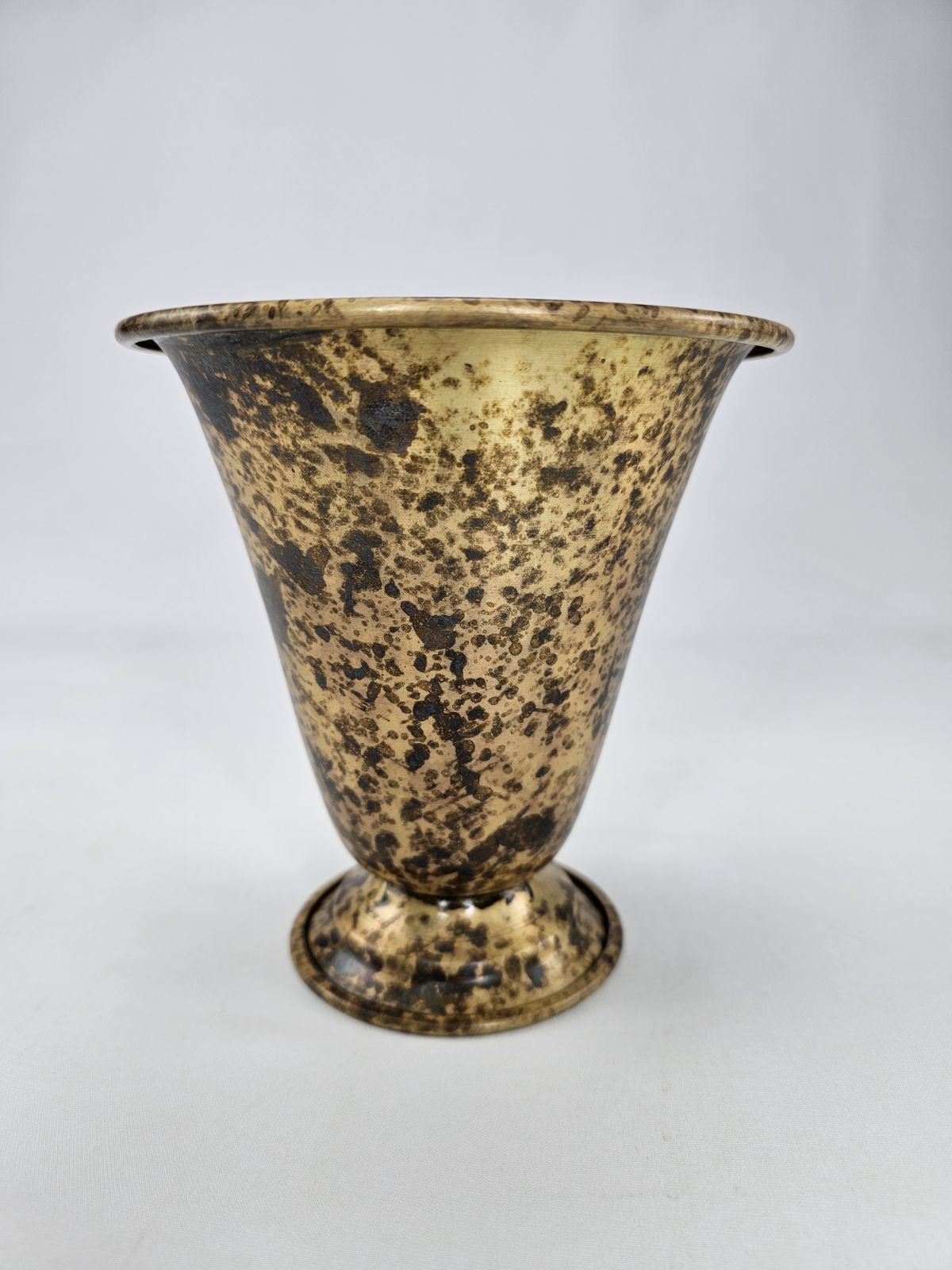 Metal compote container for floral designs -gold patina - Greenery MarketVasesKE257438