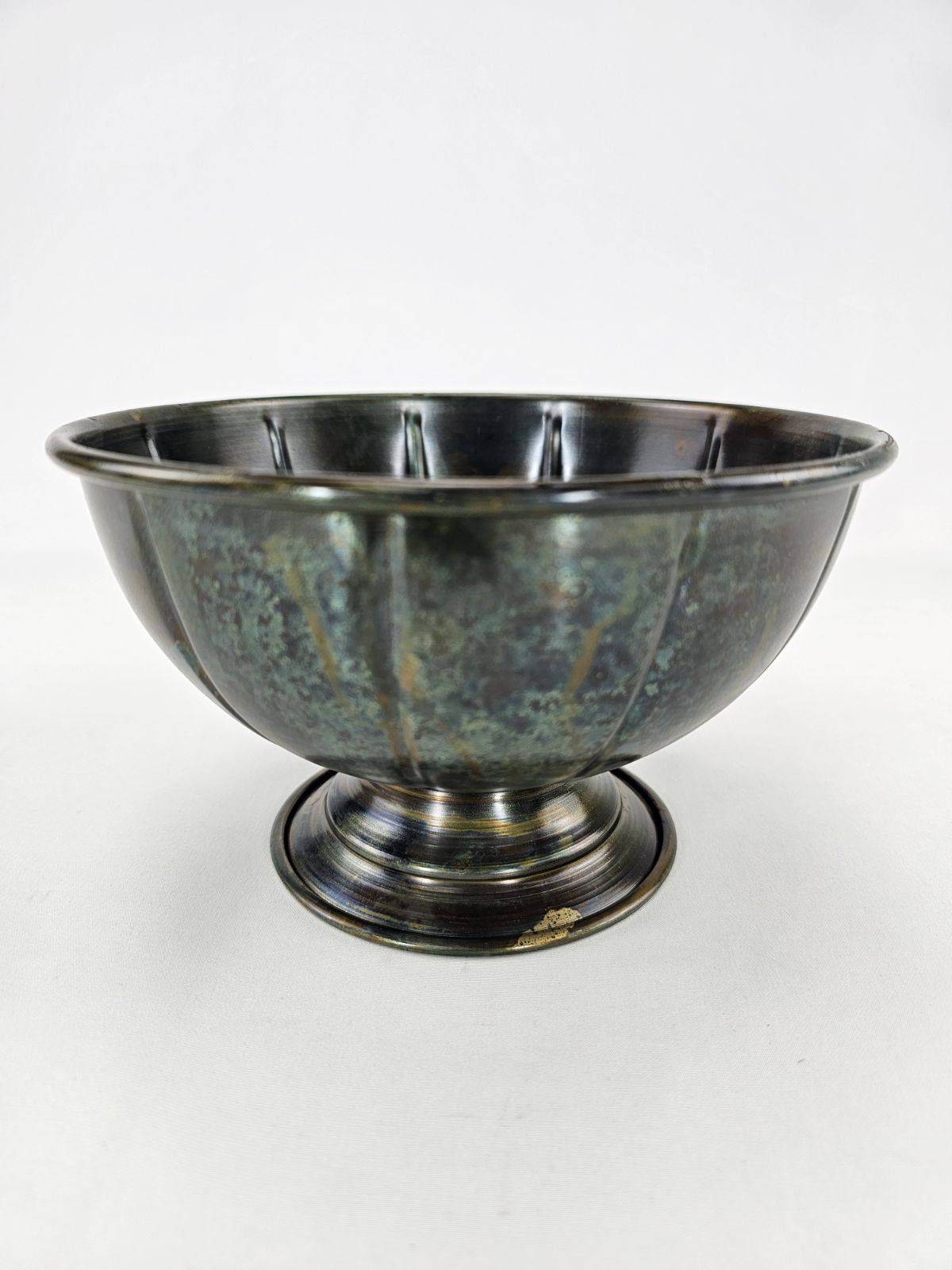 Metal compote container for floral designs - medium size - patina - Greenery MarketVasesKE258234