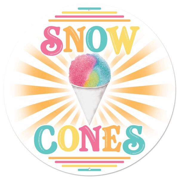 Metal & Glitter Snow Cones Sign - 12" - Greenery MarketNovelty SignsMD1725E7