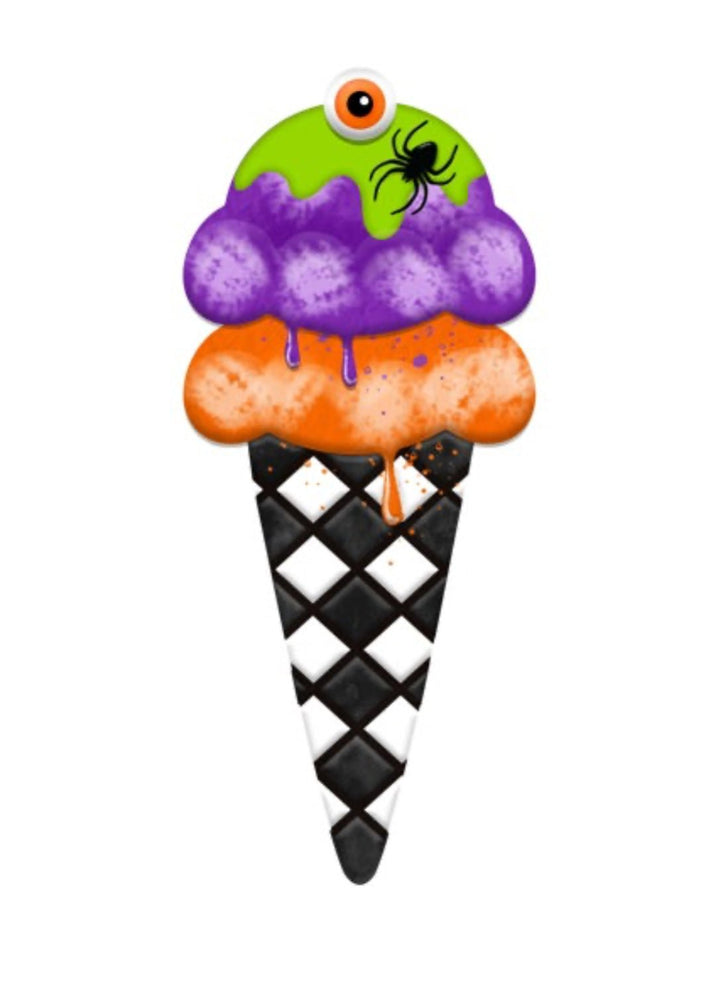 Metal Halloween ice cream sign - Greenery MarketMD1373
