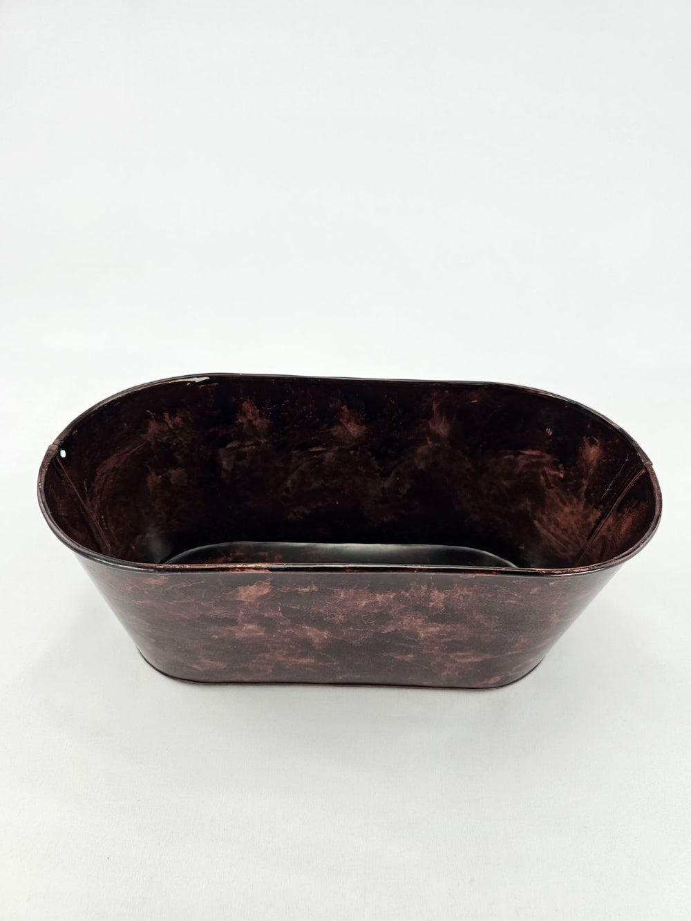 Metal, oval container for floral designs - dk brown - Greenery MarketVasesKE259099 Dark brown