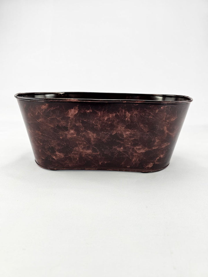 Metal, oval container for floral designs - dk brown - Greenery MarketVasesKE259099 Dark brown