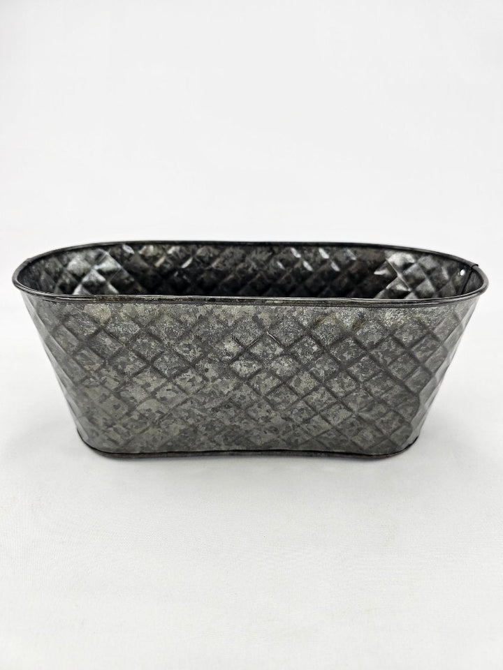 Metal, oval container for floral designs - gun metal - Greenery MarketVasesKE259099 Gunmetal