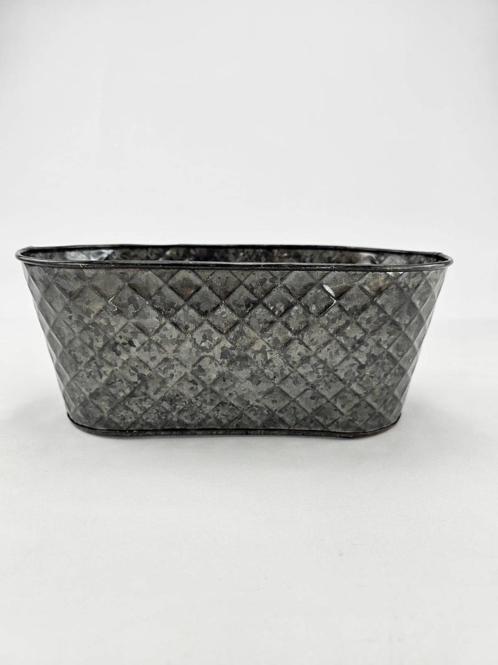 Metal, oval container for floral designs - gun metal - Greenery MarketVasesKE259099 Gunmetal