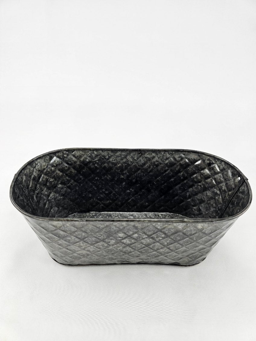 Metal, oval container for floral designs - gun metal - Greenery MarketVasesKE259099 Gunmetal