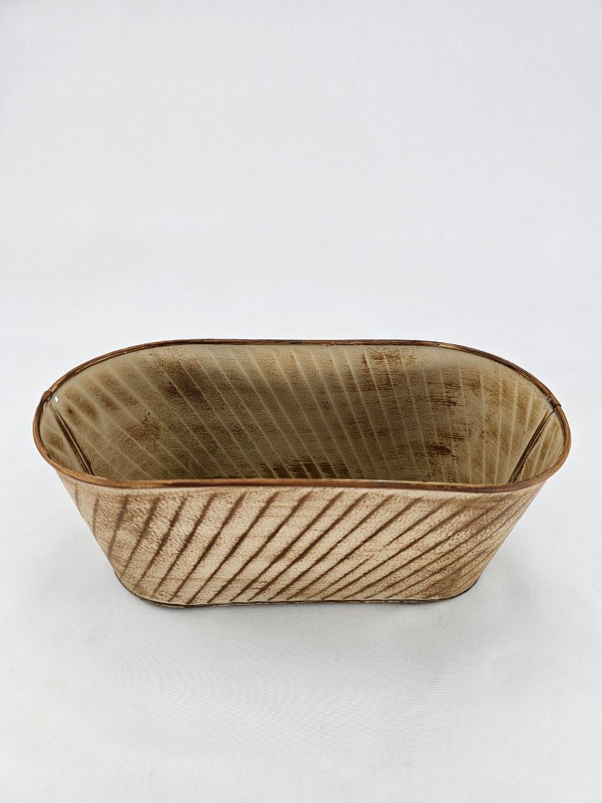 Metal, oval container for floral designs - tan brown - Greenery MarketVasesKE259099 tan brown