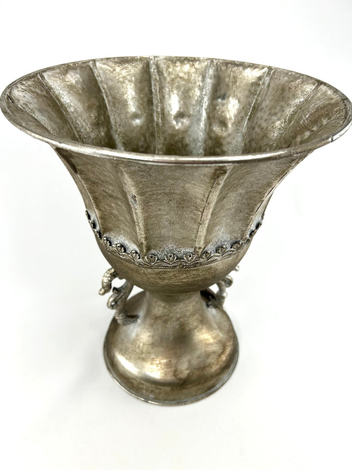 Metal Silver Roman Urn - Greenery Market43925S