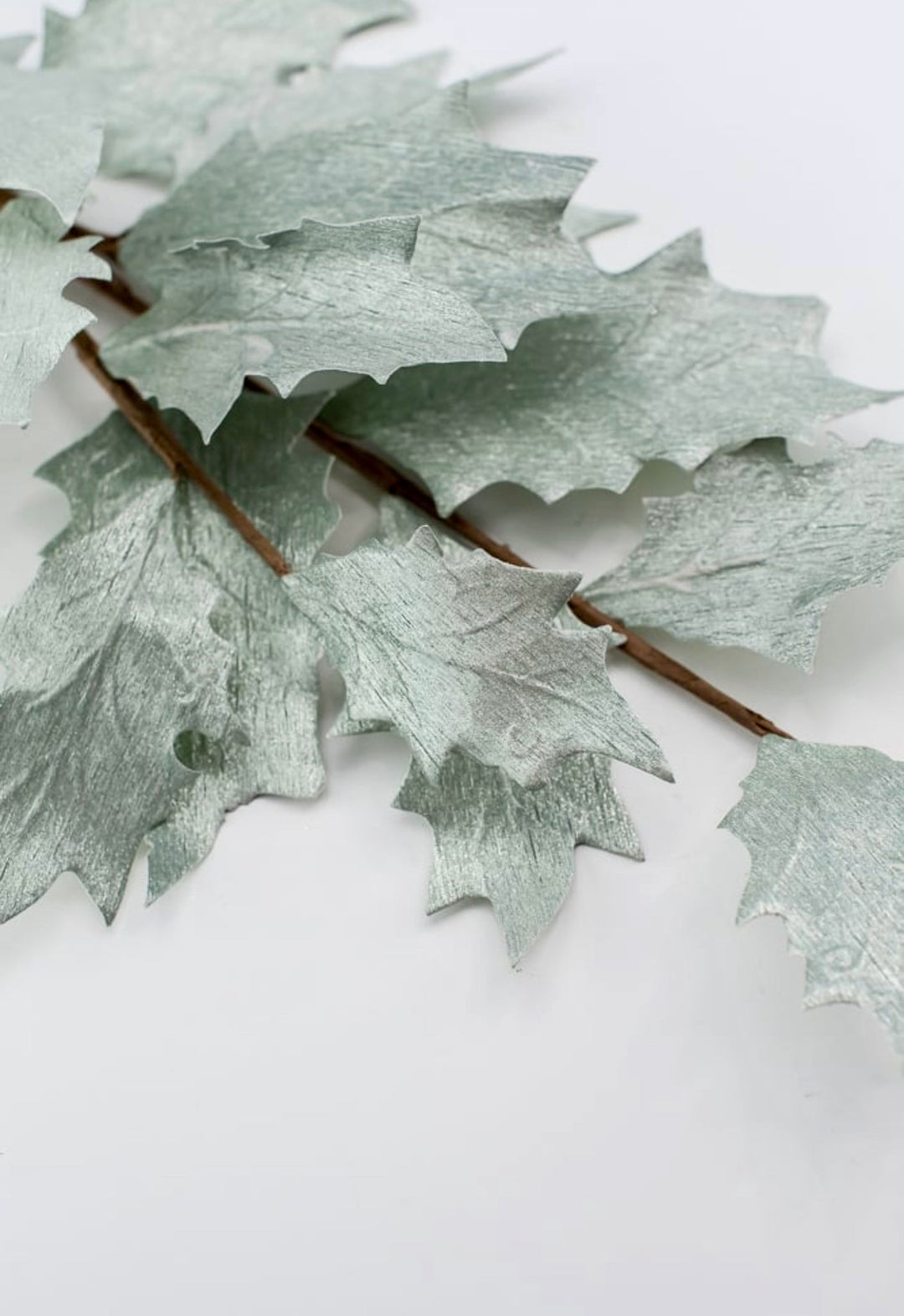 Metallic Sage holly leaf spray - Greenery MarketWinter and ChristmasXG807 - LGO