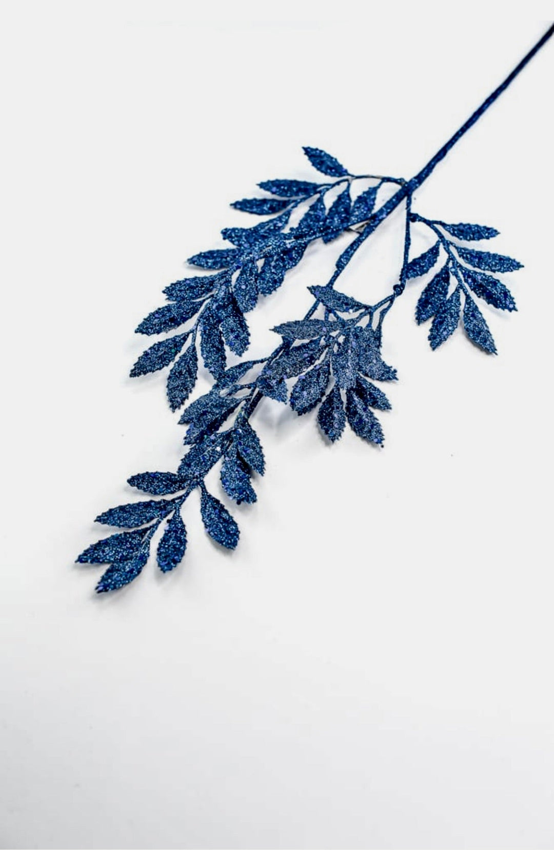 Midnight blue glittered leaf spray - Greenery MarketXS227419