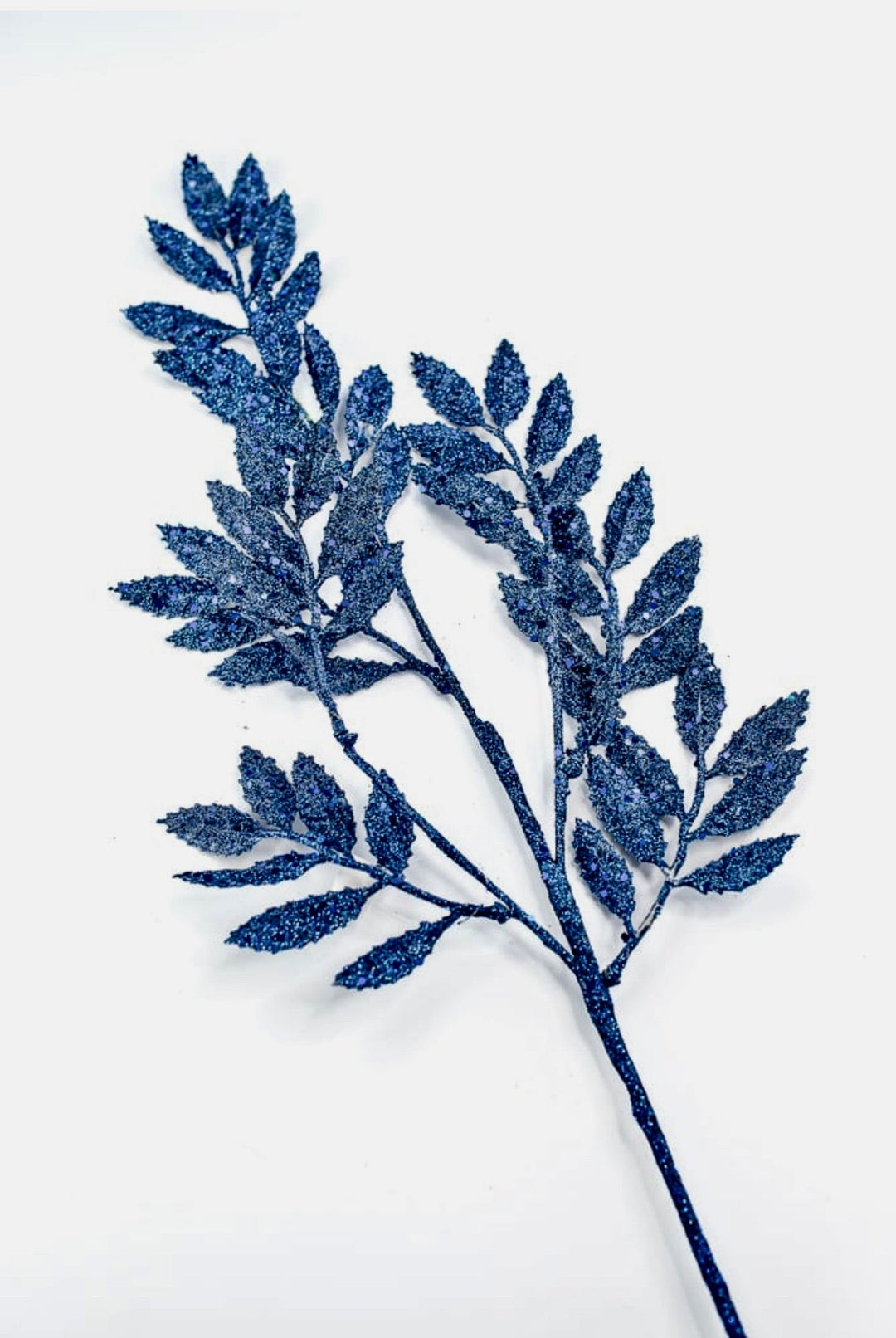 Midnight blue glittered leaf spray - Greenery MarketXS227419