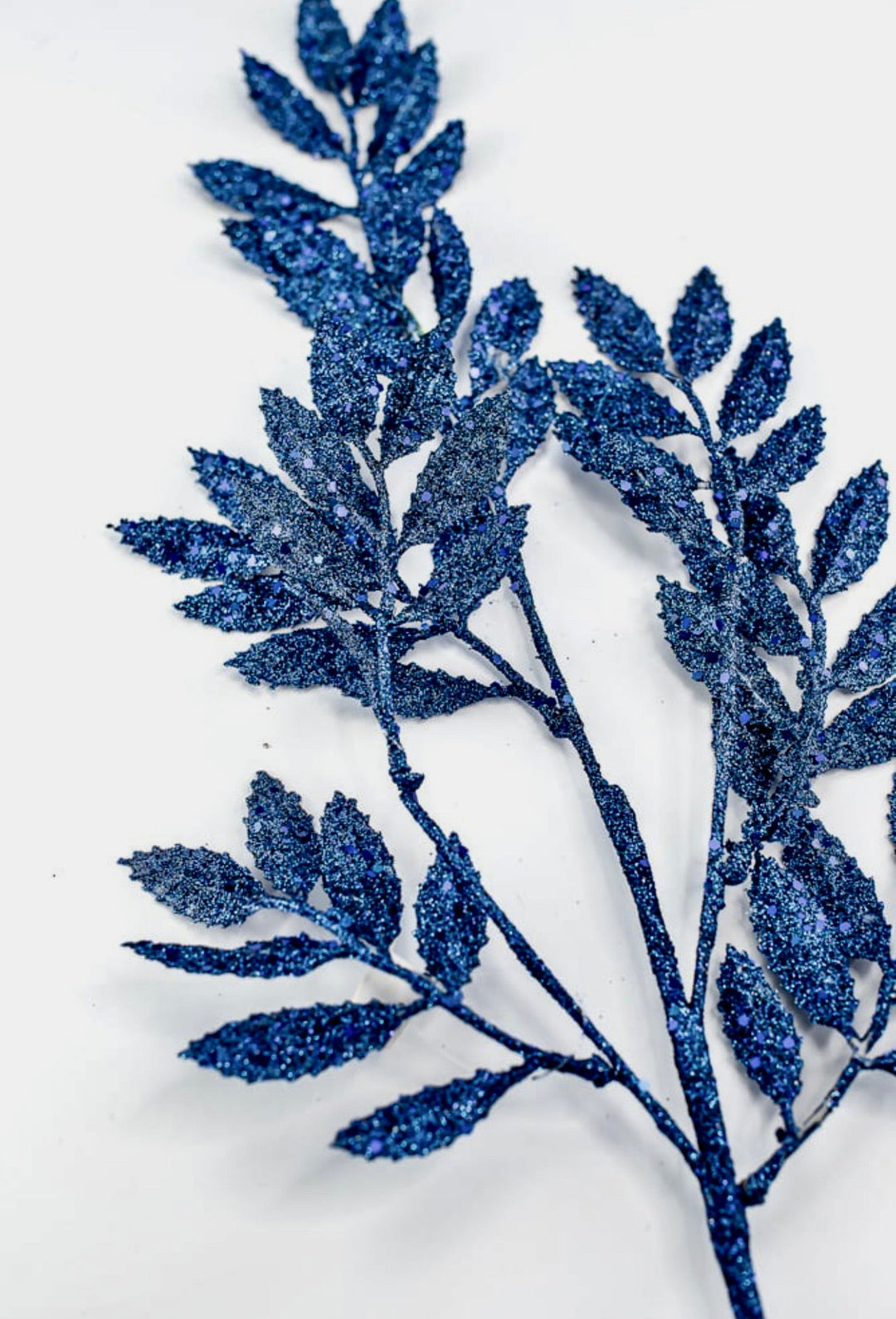 Midnight blue glittered leaf spray - Greenery MarketXS227419