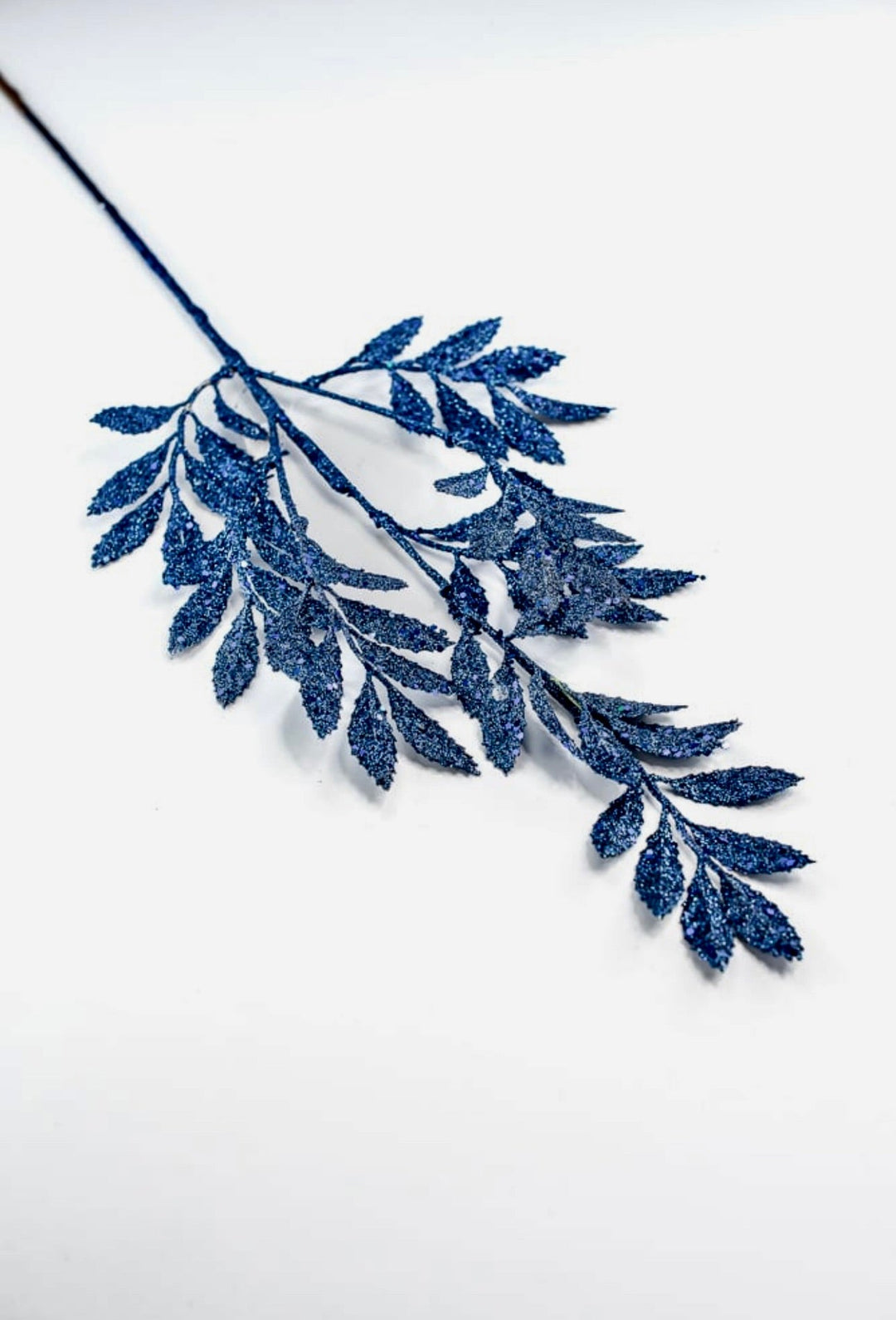 Midnight blue glittered leaf spray - Greenery MarketXS227419