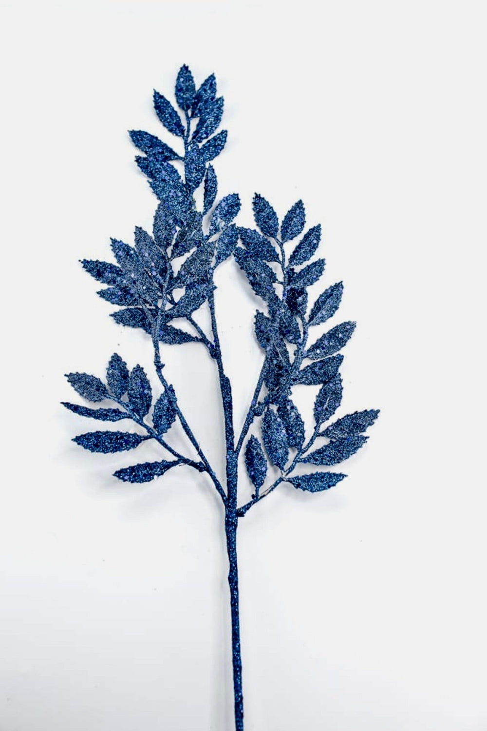 Midnight blue glittered leaf spray - Greenery MarketXS227419