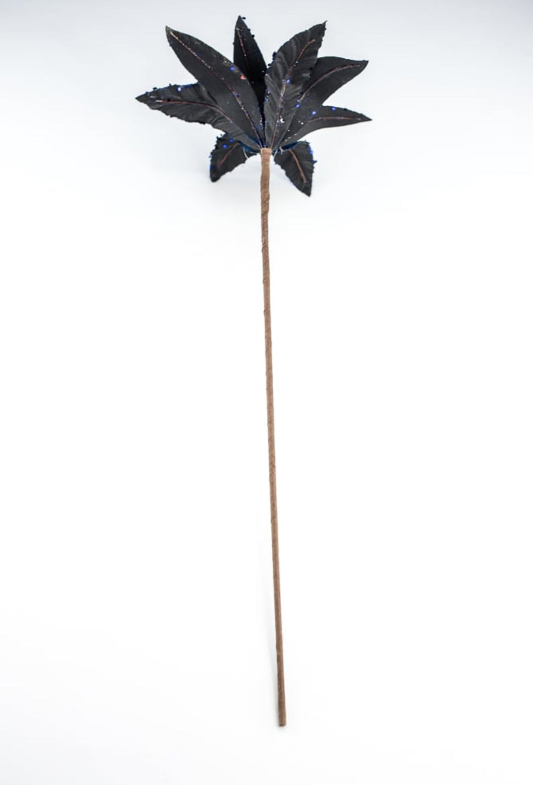 Midnight blue velvet and sequined poinsettia stem - Greenery MarketWinter and ChristmasXS3975