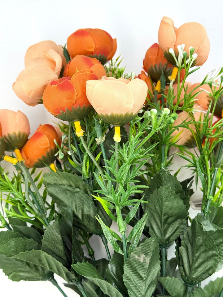 Mini Camellia Flower Bush - Creamy Orange - Greenery Marketartificial flowers37121