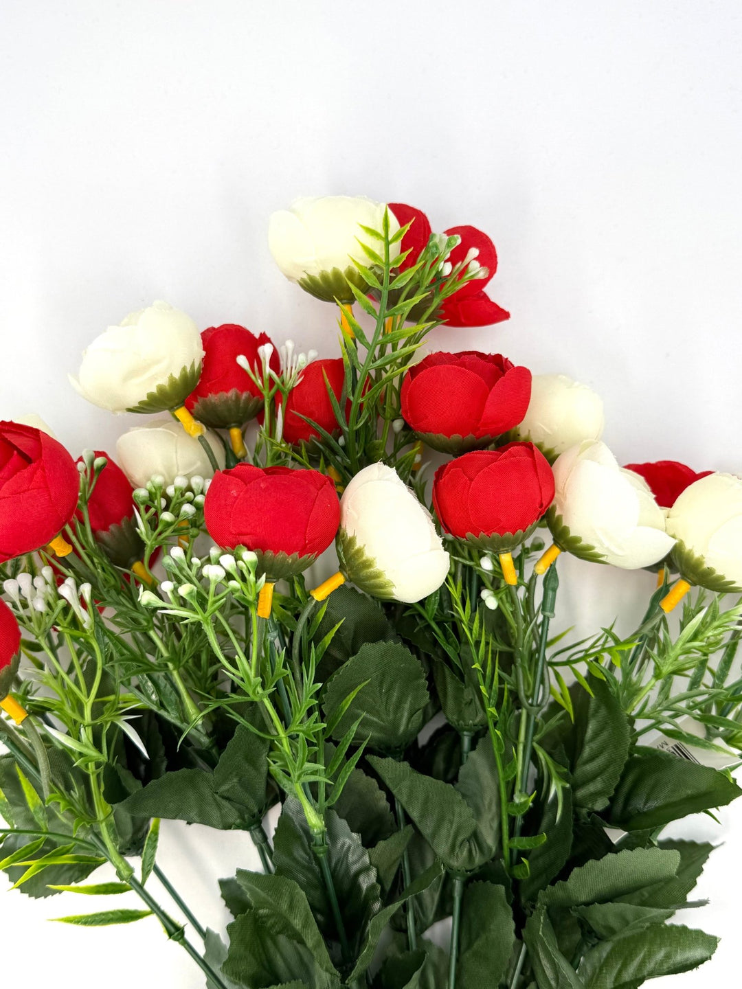 Mini Camellia Flower Bush - Red & Ivory - Greenery Marketartificial flowers37127